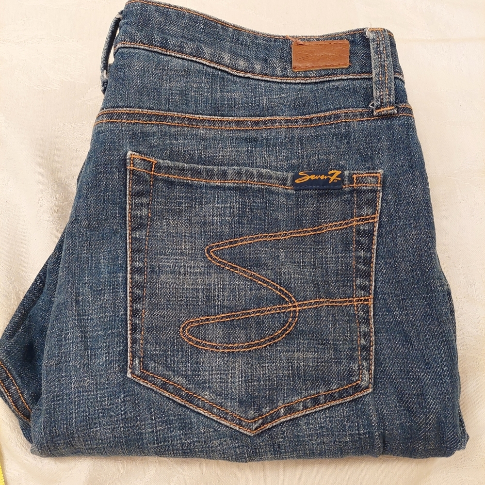 Seven7 High Rise Micro Boot Meduim Wash Denim Stretch Jeans. Size 12